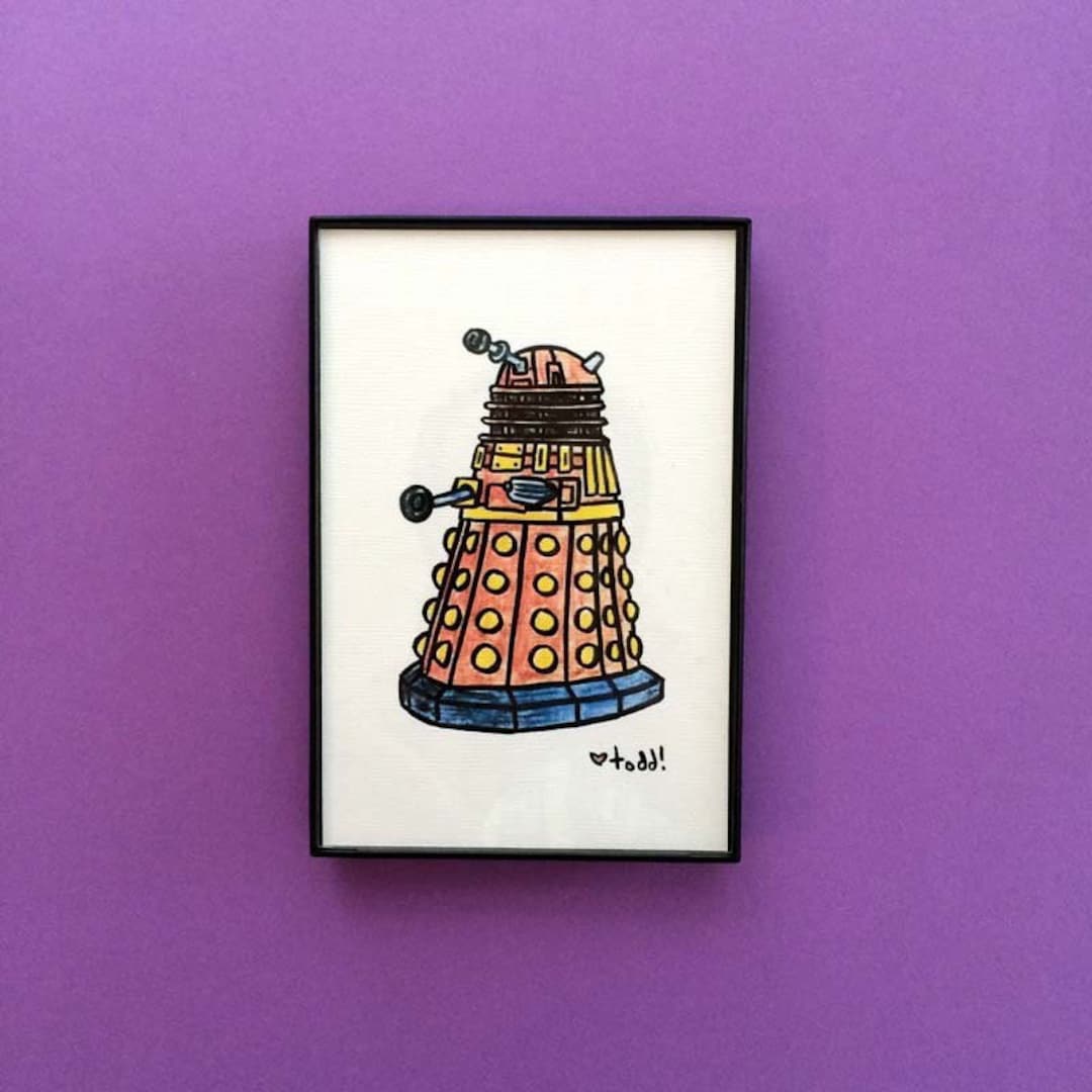 Dalek Art Print: Doctor Who Framed Illustration (4x6 Inches) - Etsy