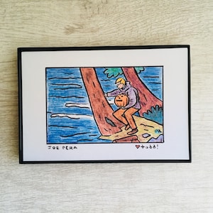 Joe Pera - Print, 4 x 6 inches, Portrait, movies, TV, framed artwork, wall decor, art, actor, comedian, Adult Swim, pumpkin