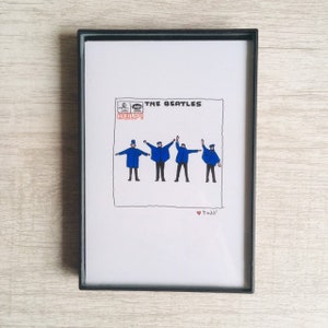 The Beatles - HELP!, Art, Print, 4 X 6 Inches, Music, Record