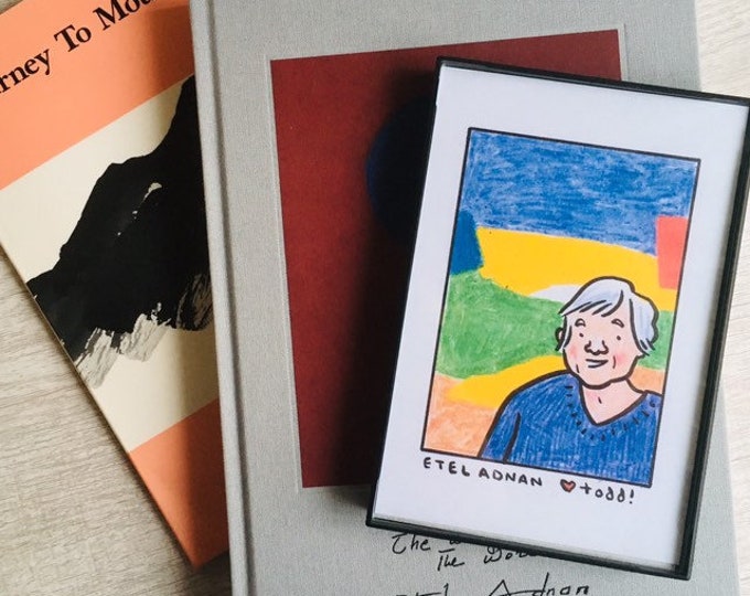 Etel Adnan, Print, 4 x 6, Portrait, Poetry, Art, Wall, Crayon, Gift, Pop Culture, Poet, Painter