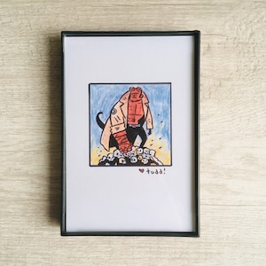 Hellboy - Print, 4 x 6 inches, Movies, framed artwork, wall decor, art, comic books, Mike Mignola