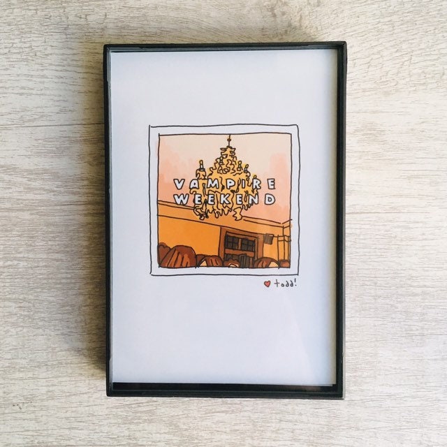 Vampire Weekend, Art, Print, 4 x 6 inches, music, record cover, album art, illustration, vinyl junkie, gift idea, wall decor Vampire Weekend, Art, Print, 4 x 6 inches, music, record cover, album art, illustration, vinyl junkie, gift idea, wall decor