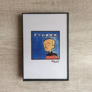 Jean-Luc Picard Art Print: Star Trek TNG Framed Artwork (4x6 inches)