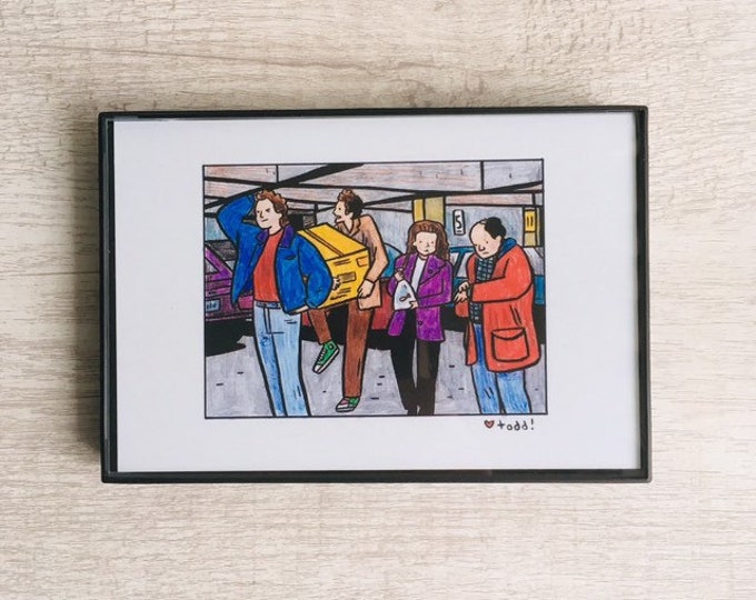 Parking Garage - Print, 4 x 6 inches, TV, framed artwork, wall decor, art, Seinfeld