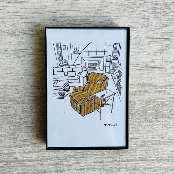 Frasier's Chair Print: Martin Crane's TV Furniture, Framed Artwork (4x6 inches)
