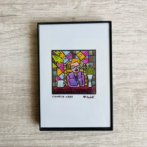 Art, Print, SNL, Church Lady, 4x6 inches, Pop Culture, Wall Decor, TV, Movies, Saturday Night Live, Dana Carvey