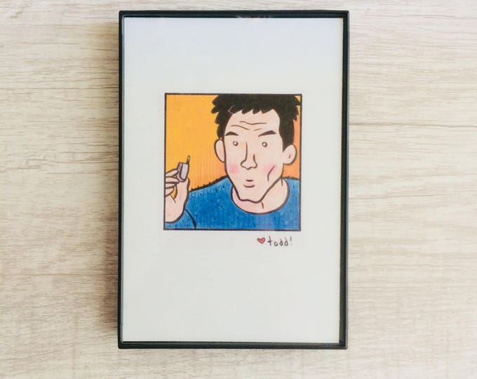 Zoolander, 4 x 6 inch Print, Derek Zoolander, Art, Crayon Drawing, Movies, Pop Culture, Wall Decor, Ben Stiller