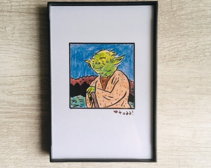 Star Wars - Yoda - Print, 4 x 6 inches, movies, TV, framed artwork, wall decor, art