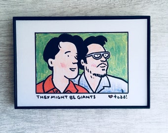 They Might Be Giants - Print, 4 x 6 inches, Portrait, music, band, framed artwork, wall decor, art, John Flansburgh, John Linnell