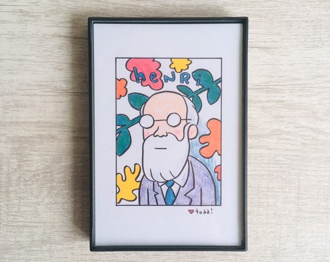 Henri Matisse, 4x6 inch print, art, drawing, artists, painter, portrait, cutouts, leaves, color