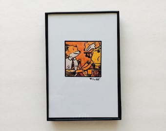 Art, Fantastic Mr Fox, Felicity Fox, Print, 4 x 6 inches, Wes Anderson, movies, film geek, George Clooney, Meryl Streep, wall decor