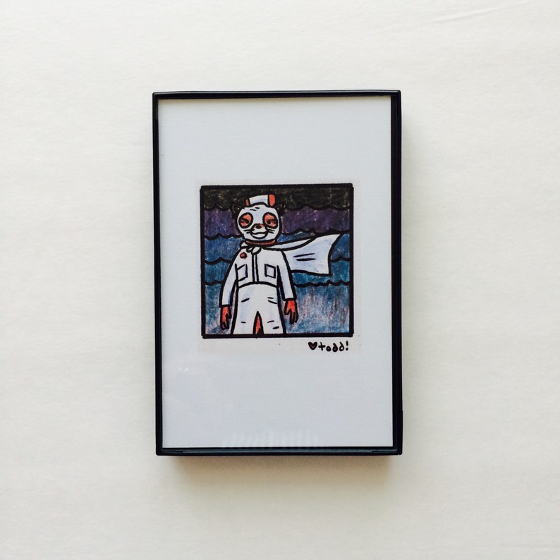 Fantastic Mr Fox Art Print, Ash Bandit Mask, Wes Anderson Film, Framed 4x6 image 1