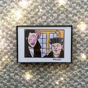 Home Alone, Print, 4 x 6 inches, Harry, Marv, Art, Christmas, John Hughes, Crayon Drawing, Movies, Gift, Film Geek, Pop Culture, Wall Decor