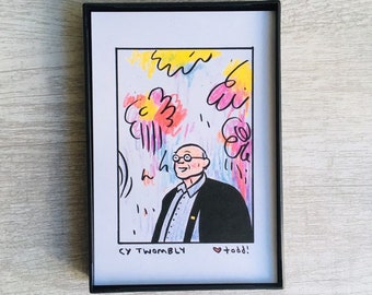 Cy Twombly, Print, 4 x 6, Portrait, Art, Wall, Crayon, Artist, Gift, Pop Culture