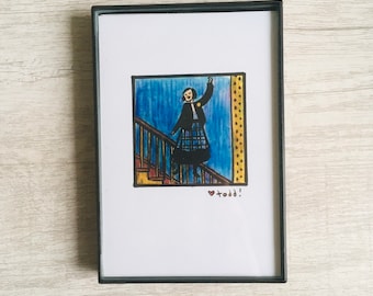 Lydia Deetz Beetlejuice Art Print – Tim Burton Illustration, Halloween Decor (4x6 inch)