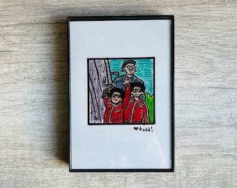 The Royal Tenenbaums - Joy Ride, Wes Anderson, Art, Print, 4 x 6 inches, movies, film geek, framed artwork, wall decor, gift idea