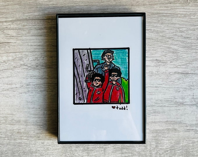 The Royal Tenenbaums - Joy Ride, Wes Anderson, Art, Print, 4 x 6 inches, movies, film geek, framed artwork, wall decor, gift idea