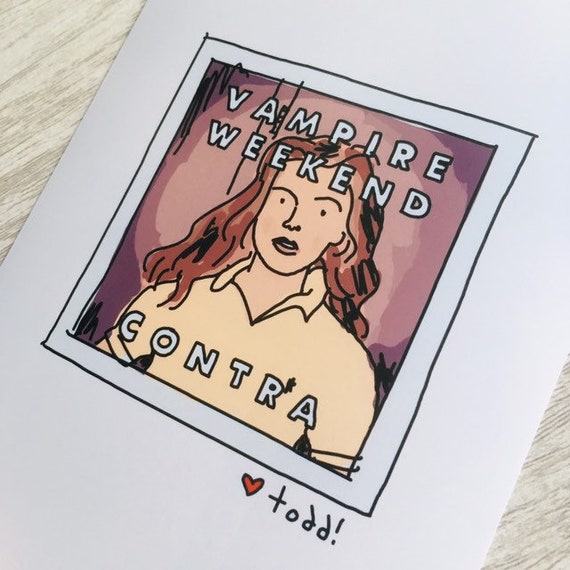 Vampire Weekend - Contra, Art, Print, 4 x 6 inches, music, record cover, album art, illustration, vinyl junkie, gift idea, wall decor Vampire Weekend - Contra, Art, Print, 4 x 6 inches, music, record cover, album art, illustration, vinyl junkie, gift idea, wall decor