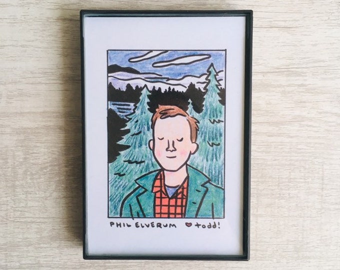 Phil Elverum - Print, 4 x 6 inches, Portrait, music, band, framed artwork, wall decor, art, Microphones, Mt Eerie, Mount Eerie