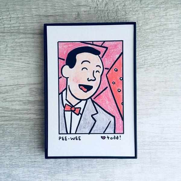 Pee-Wee Herman Art Print: Framed Portrait, Movie TV Decor (4x6 inches)