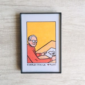 Charles Schulz Portrait Print: Peanuts Cartoonist Art (4x6)