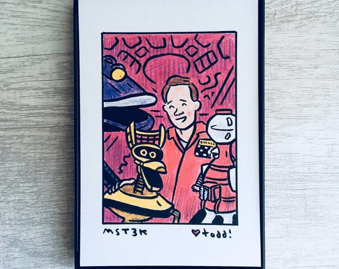 Joel Robinson MST3K - Print, 4 x 6 inches, Portrait, movies, TV, framed artwork, wall decor, art, Joel Hodgeson, Crow, Tom Servo, Gypsy