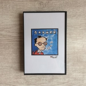 Jean-Luc GODARD - Print, 4 x 6 inches, French New Wave cinema, movies, film geek, framed artwork, wall decor, art, director, Breathless