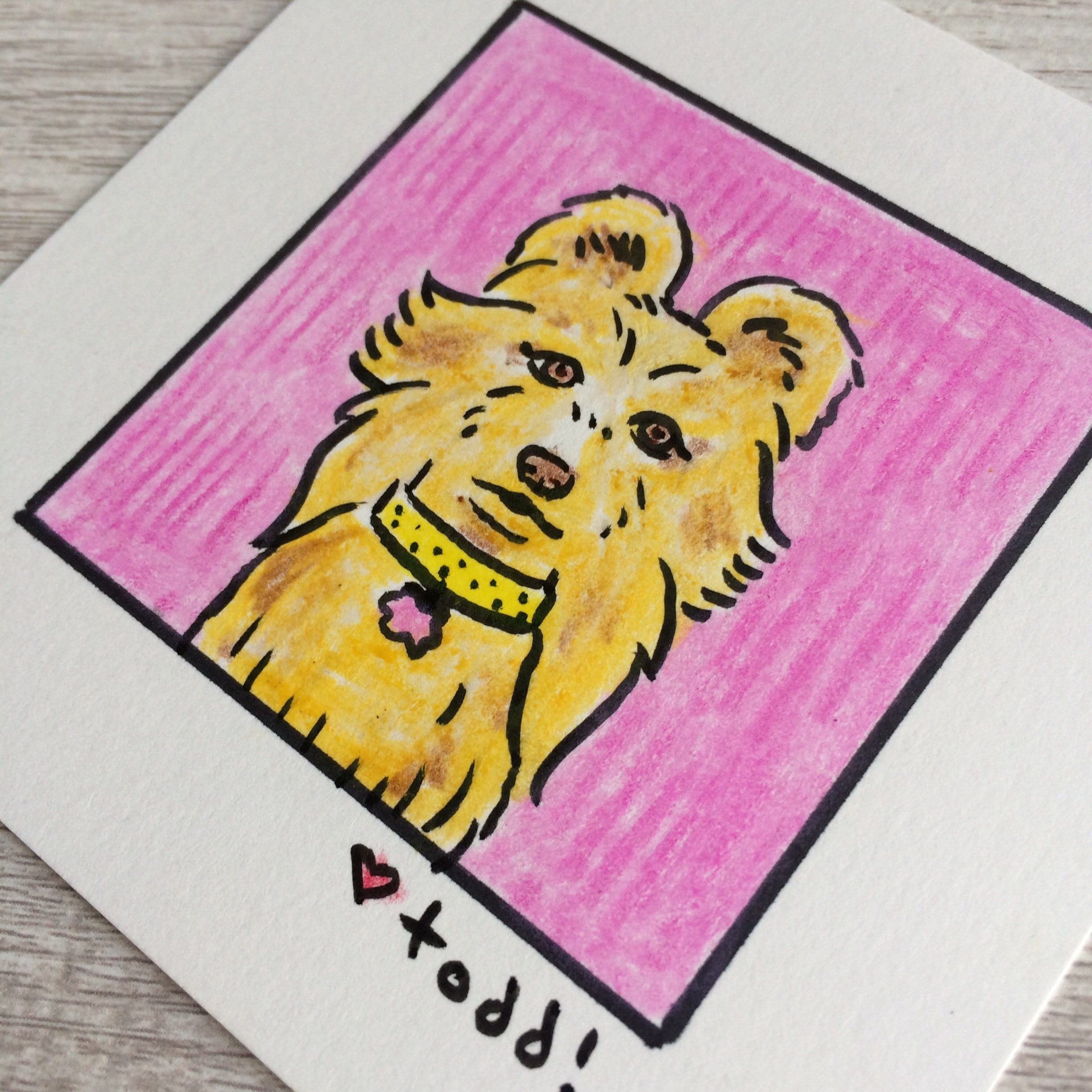 Isle of Dogs Nutmeg, Original Drawing, 4 x 4, TV, Wes Anderson