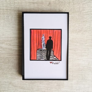 Twin Peaks Art Print: Black Lodge Dale Cooper Illustration (4x6 inches)