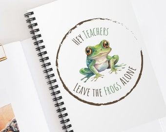 Quaderno con rana divertente: regalo vegano per amanti degli animali, materiale scolastico per il ritorno a scuola.