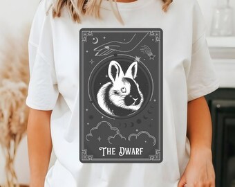 Maglietta con la carta dei tarocchi del nano olandese: un regalo divertente per gli amanti dei coniglietti.