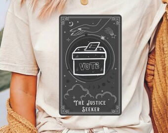 Maglietta unisex Justice Seeker Tarot, maglietta per le elezioni del 2024