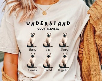Divertente maglietta con gatto siamese: maglietta unisex ironica per amanti dei gatti