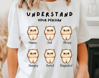 Maglietta divertente con gatto persiano: scopri il tuo gatto, maglietta unisex