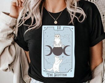 Scottish Fold Cat Tarot Card Shirt: Funny Cat Lover Tee