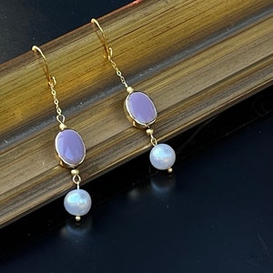 Sterling Silver earrings, Dangle Earrings, Freshwater Pearl Earrings, Bridal pearl Earrings, Gift for Her, Pearl Earrings, Friendship gifts