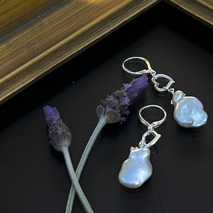 Baroque Pearl Earrings, Sterling Silver earrings, Freshwater Pearls, Bridal Pearl Earrings, Gift for Her, Pearl Earrings, friendship gifts
