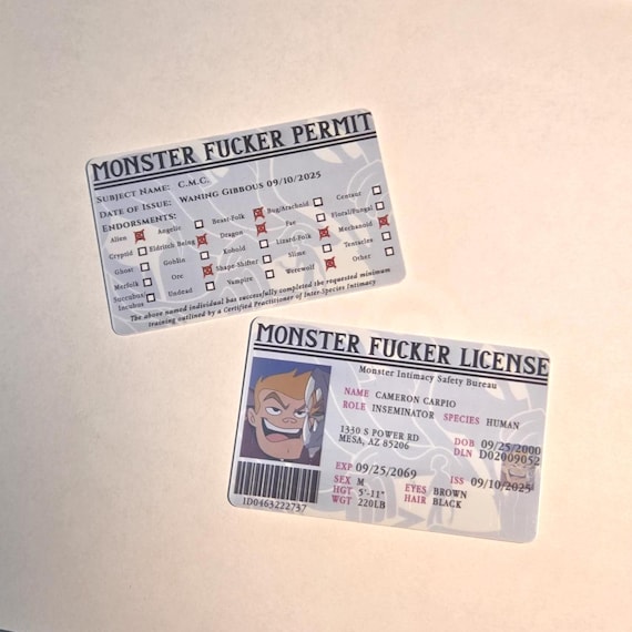 Monster F**ker ID Cards | Two Versions!!! - Etsy