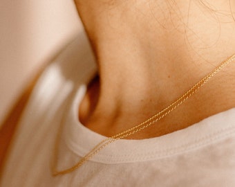 Double Chain Gold Necklace, Two Strand, Two Chain, Minimal Gold, Layering Necklace, Dainty Necklace, 14k Gold Fill Necklace - Drape Necklace