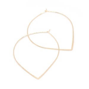 Delicate Gold Petal Hoops, Lightweight Hoops, Simple Hoops, Everyday Earrings, Minimal Gold Hoops, Gift for Her - Petal Hoops