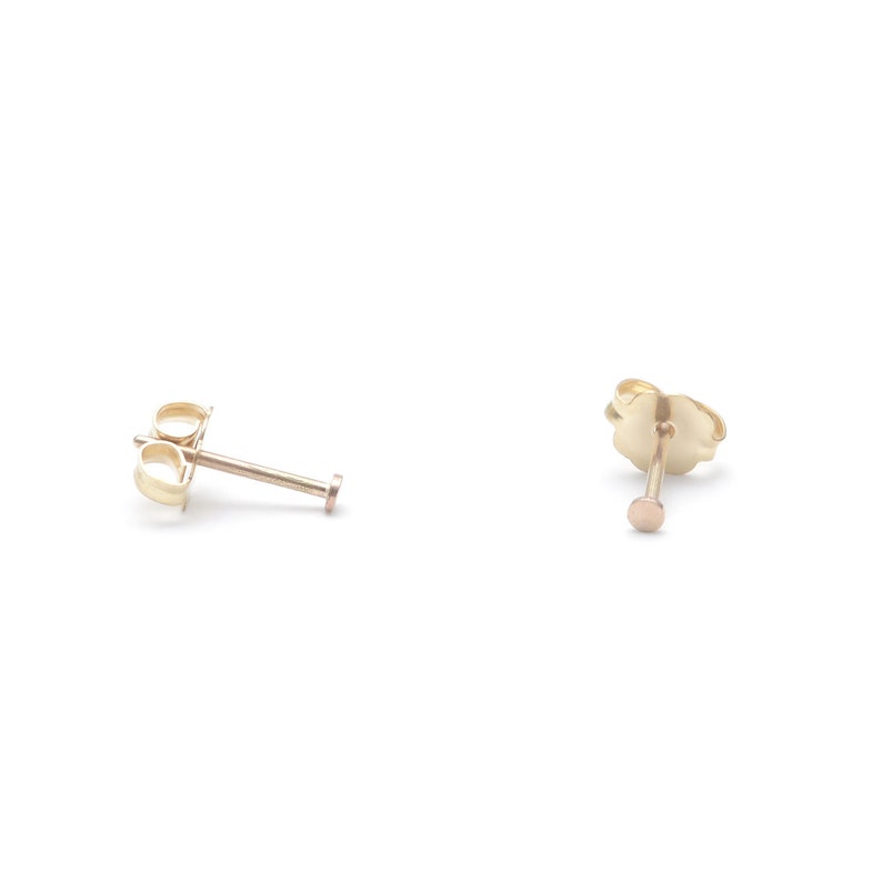 Ultra Tiny Dot Posts, Tiny Gold Earrings, Dainty Gold Studs, Mini Dot Earrings, Little 14k Gold Posts, Tiniest Posts Ghost Posts image 3