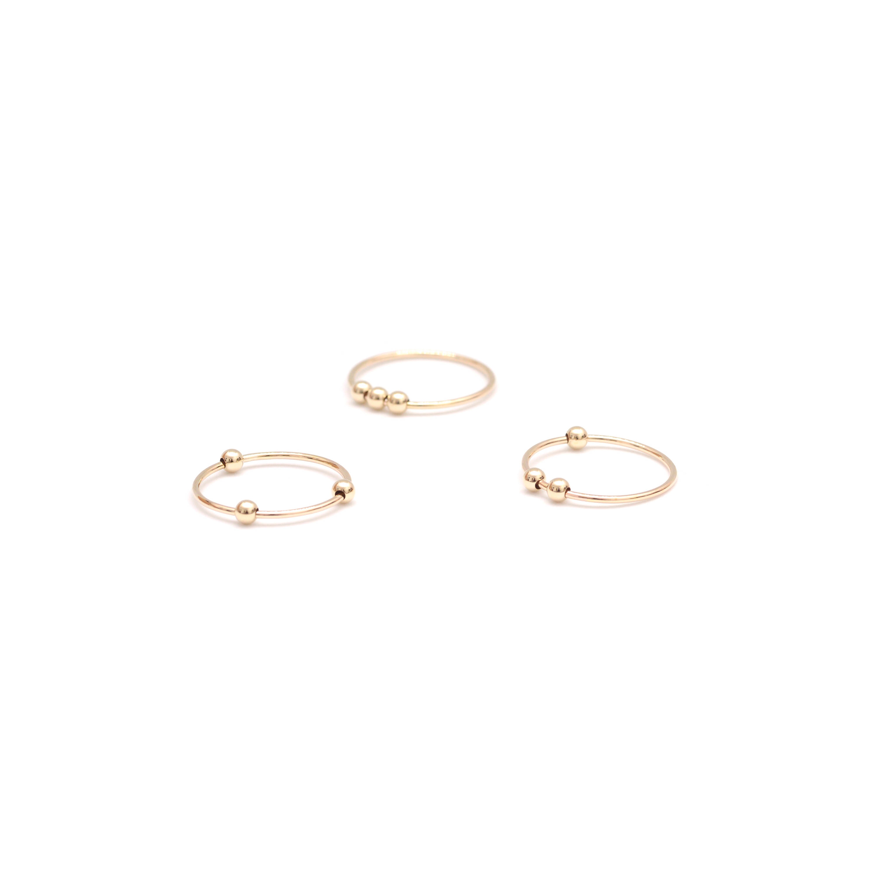 Playful Bead Stacking Ring, Metal Spinning Ring, Anxiety Ring, Dainty…