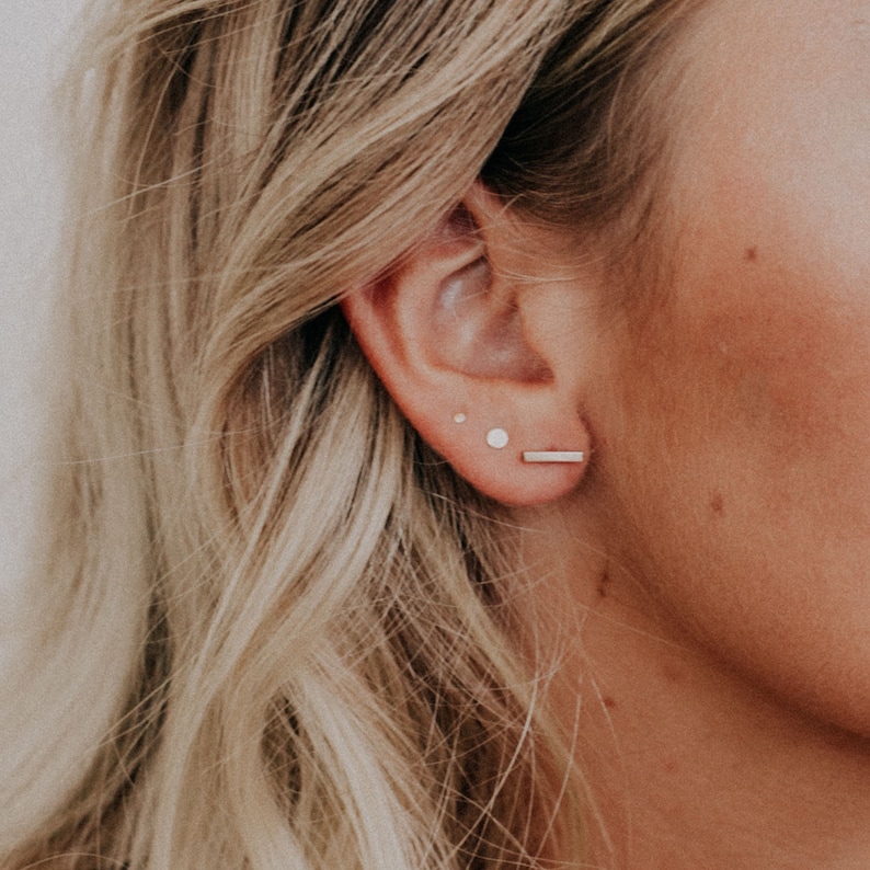 Ultra Tiny Dot Posts, Tiny Gold Earrings, Dainty Gold Studs, Mini Dot Earrings, Little 14k Gold Posts, Tiniest Posts Ghost Posts 画像 6