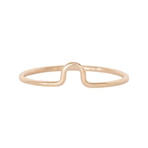 Curve Stacking Rings, Minimal Stacking, Gold Stacking Ring Set, Thin Gold Arch Ring, Wire Curve Stacking Ring - Little Glyph Ring
