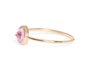 Pink Solitaire Ring,Pink Stone Ring, Pink and Gold, 14k Gold Fill Rings, Stacking Rings, Gift For Her, Valentine's Day- Pink Thorn Ring