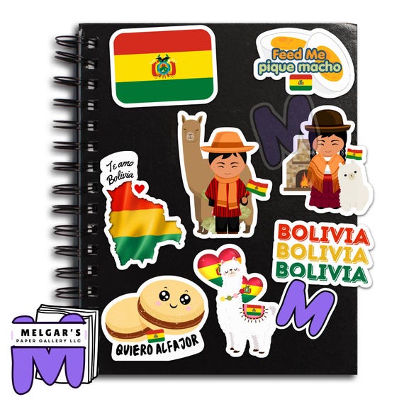 Bolivian Culture Sticker Pack, Alpaca, Alfajores, Traditional Dress (Digital Download)