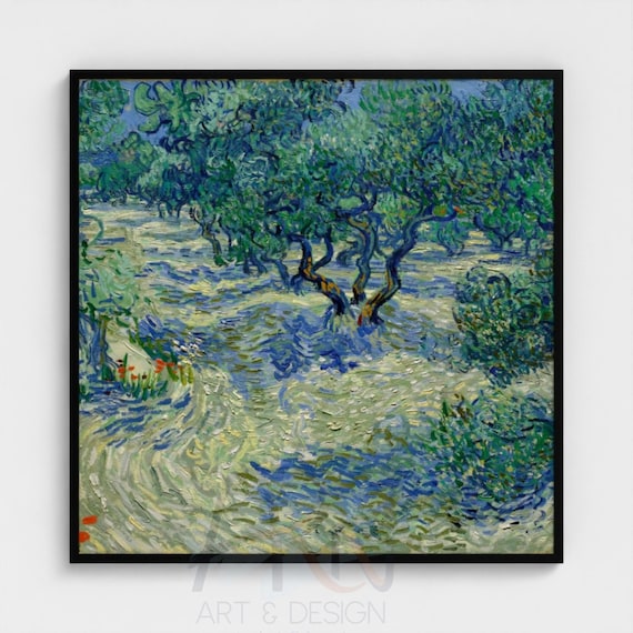 Van Gogh Olive Orchard Digital Print Vintage Post Impressionist Wall Art Printable Botanical Oil Painting Poster Decor