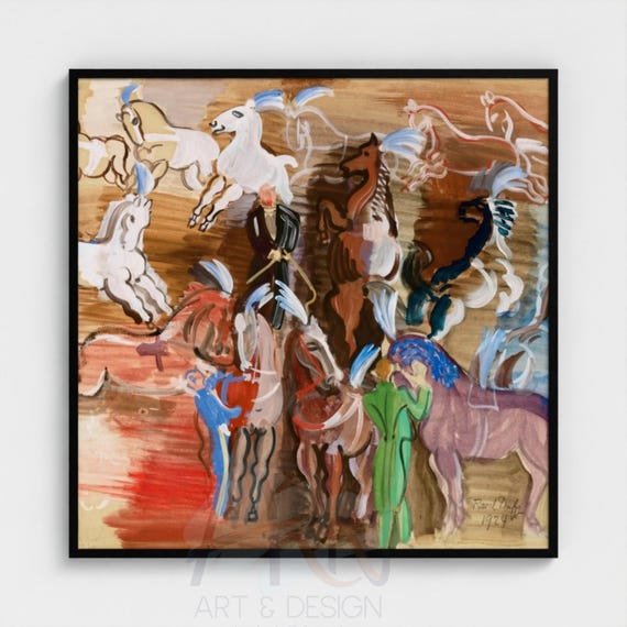 Raoul Dufy Chevaux de cirque 1924 Printable Wall Art Vintage French Fauvism Circus Horses Painting Digital Download Classic Eclectic Decor