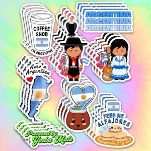 Juego de 32 pegatinas de Argentina: vinilos educativos grandes para niños y decoración del aula.