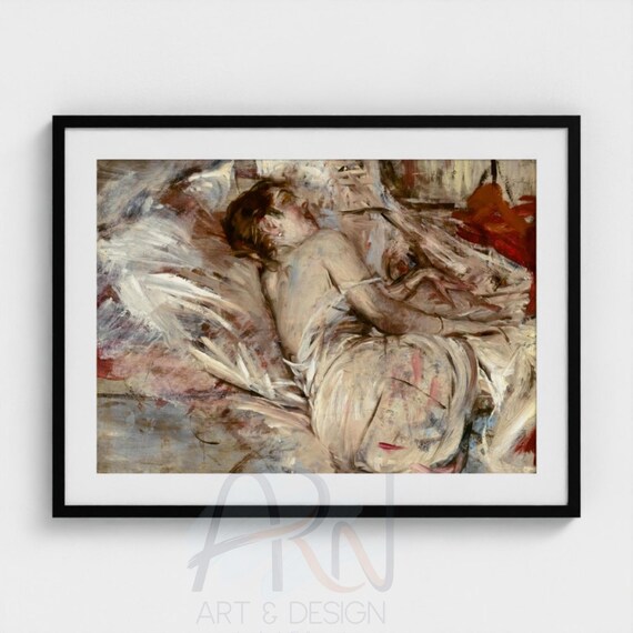 Giovanni Boldini Vintage Art Print Printable Wall Art Digital Download Moody Oil Painting Poster In the Artist’s Studio
